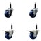 Service Caster 3'' Solid Poly Swivel 3/4'' Expanding Stem Caster Set 2 Total Lock Brakes, 4PK SCC-EXTTL20S314-SPUS-2-S-2-34 - alternate 1